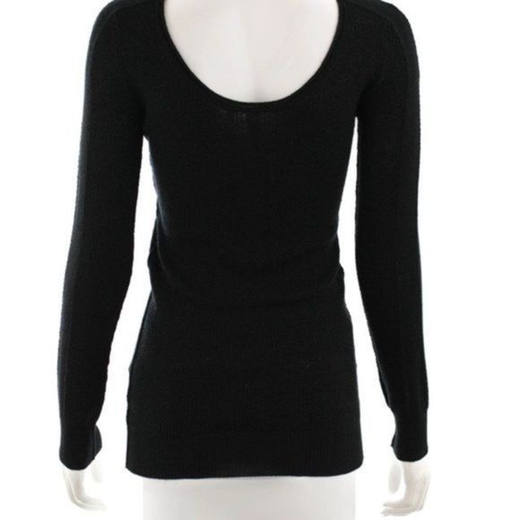 K.A.7 Black Wool Long Sleeve Textured Sweater Size S New - Picture 3 of 6